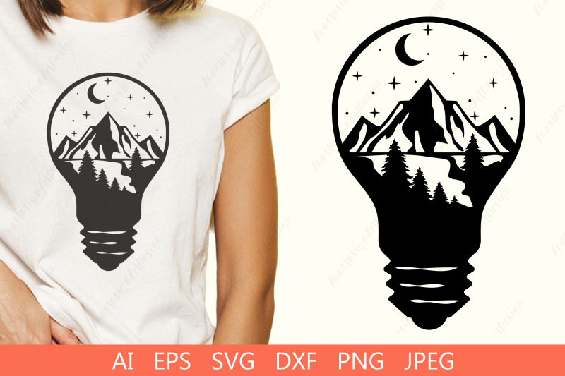 lightbulb-with-mountain-svg-outdoor-dxf-wild-landscape-design