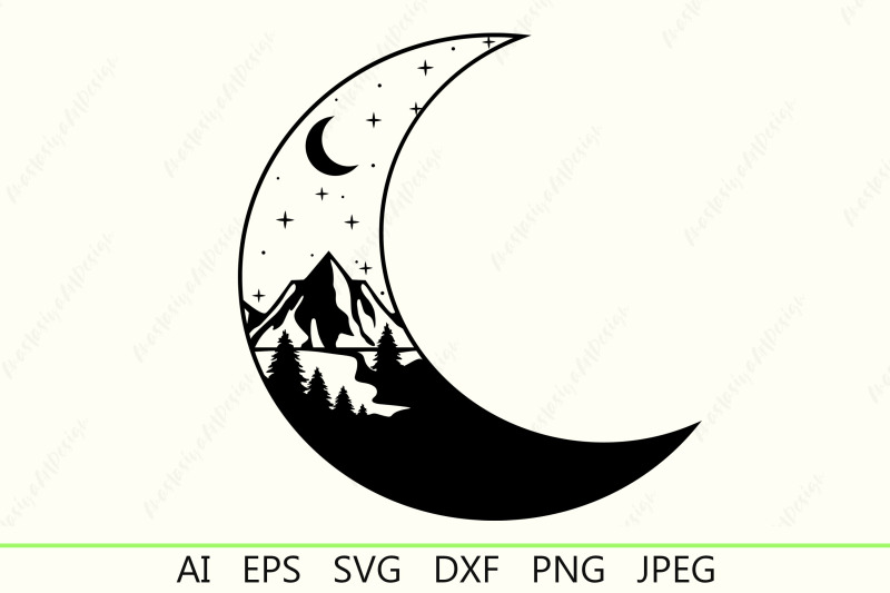 moon-and-nature-silhouette-svg-outdoors-clipart-mountains