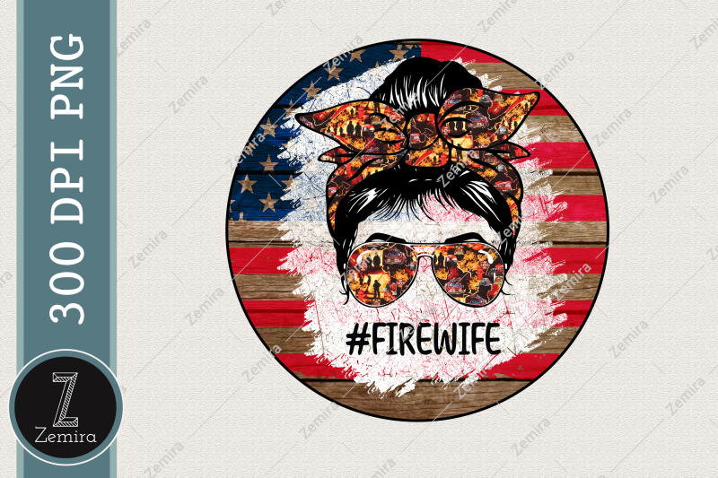 fire-wife-messy-bun-hair-fire-hero-png