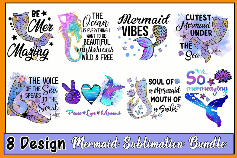 8-design-mermaid-graphic-bundle