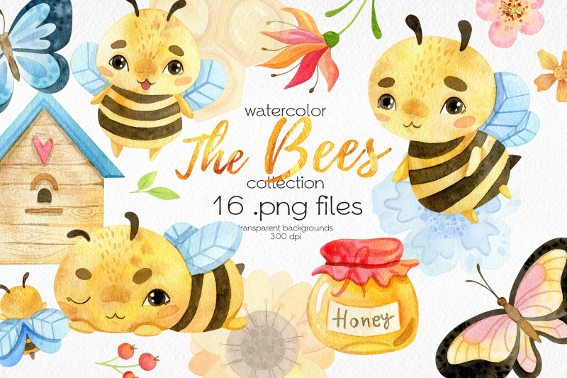 watercolor-bees-clipart