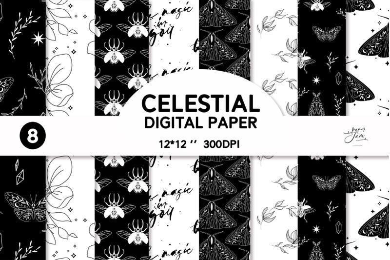 celestial-digital-paper-magical-floral-backgrounds