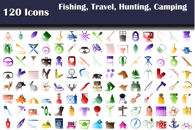 set-of-120-icons-fishing-travel-hunting-camping-icons