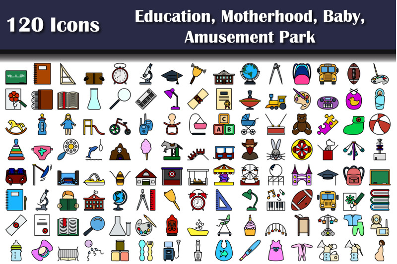 set-of-120-education-motherhood-baby-amusement-park-icons