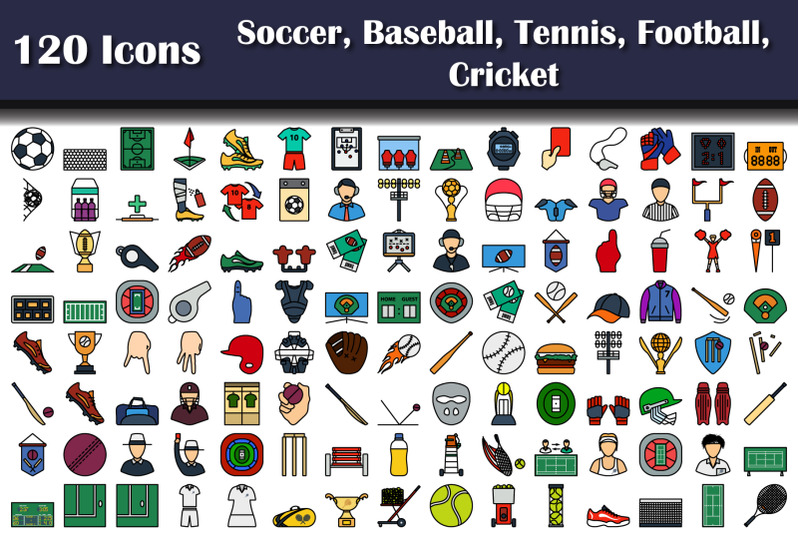 set-of-120-soccer-baseball-tennis-american-football-cricket-icons