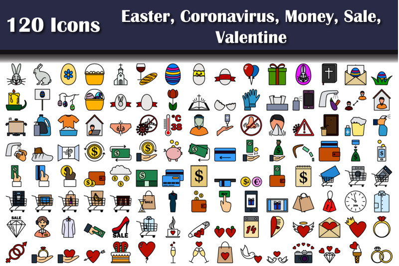 120-icons-of-easter-coronavirus-money-sale-valentine