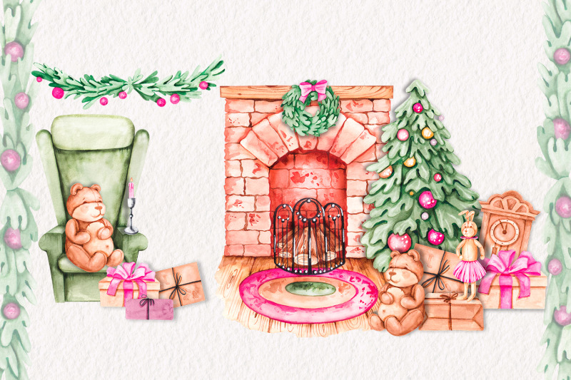 cozy-christmas-watercolor-clipart-png