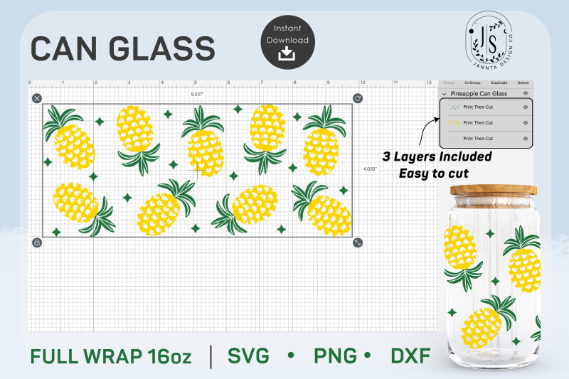 pineapple-svg-16oz-fruit-can-glass-full-wrap-seamless