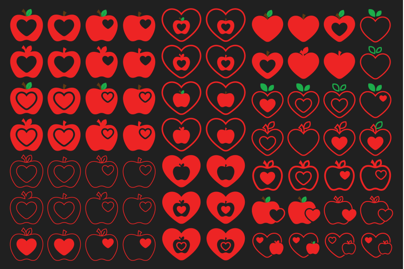 apples-amp-hearts-clipart-set