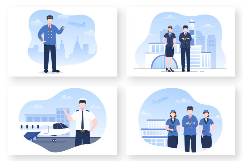 15-pilot-and-air-hostess-cartoon-illustration