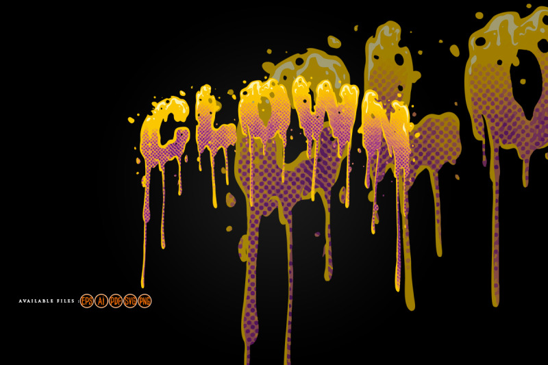 colorful-melting-clown-lettering-handdrawn