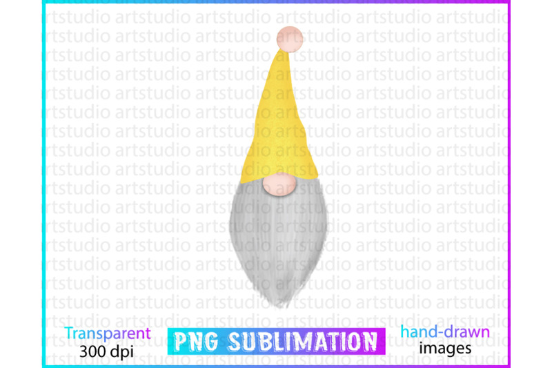 gnome-hat-watercolor-sublimation