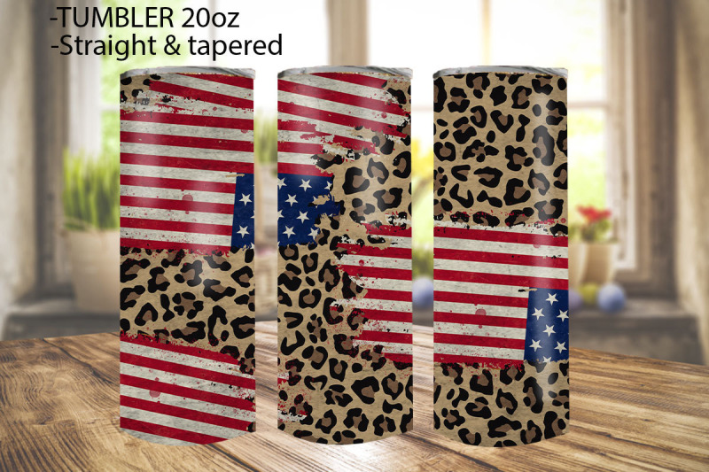 america-leopard-tumbler-graphic-design