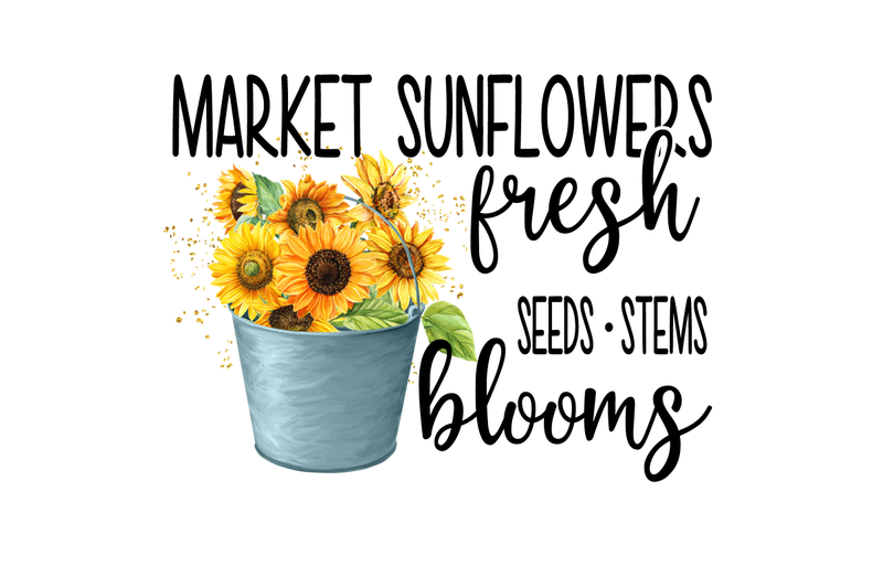 market-sunflowers-fresh-blooms-graphic-png