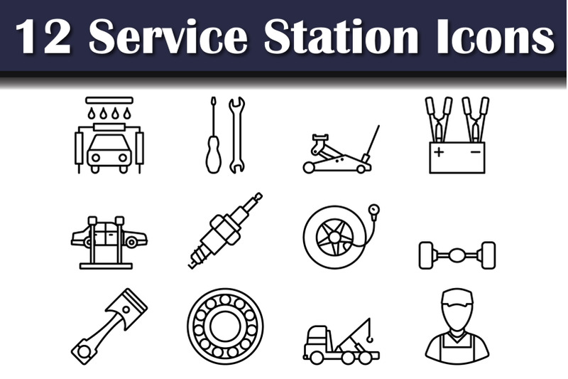 service-station-icon-set