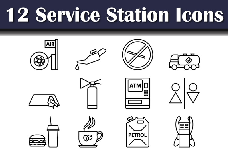 service-station-icon-set