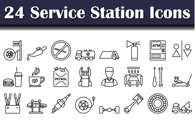 service-station-icon-set