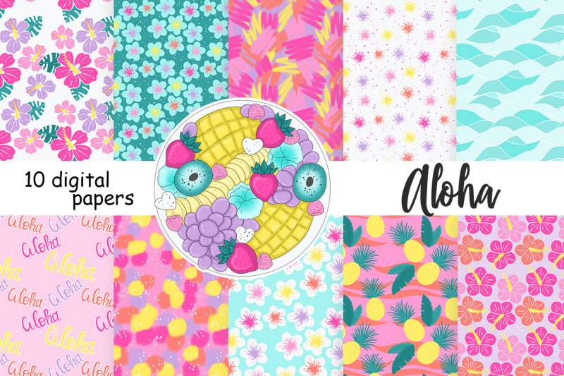 aloha-patterns-tropical-flowers-background