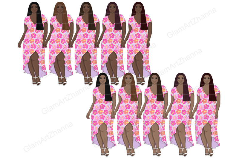 aloha-girls-summer-clipart-png-bundle