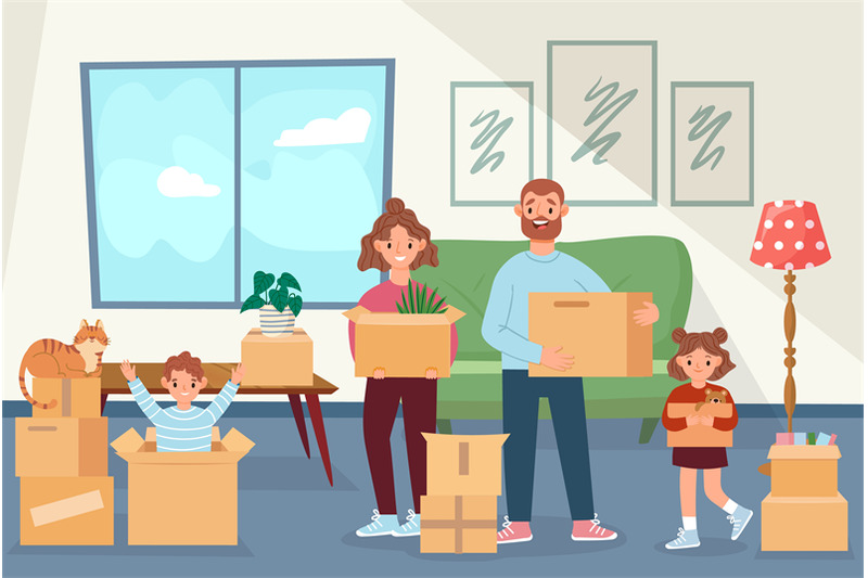 family-move-to-new-house-happy-parent-and-children-holding-boxes-with