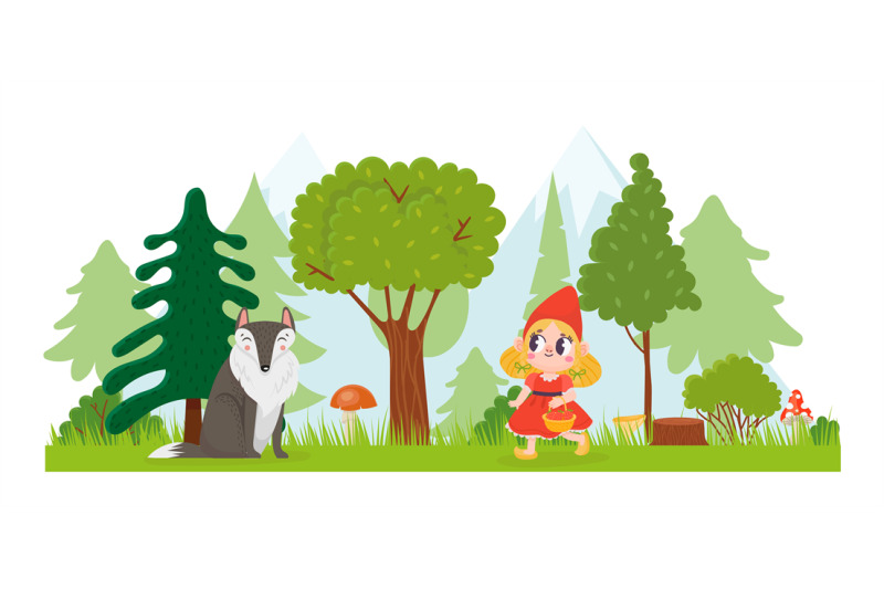 little-red-riding-hood-girl-walking-with-basket-in-forest-wolf-anima