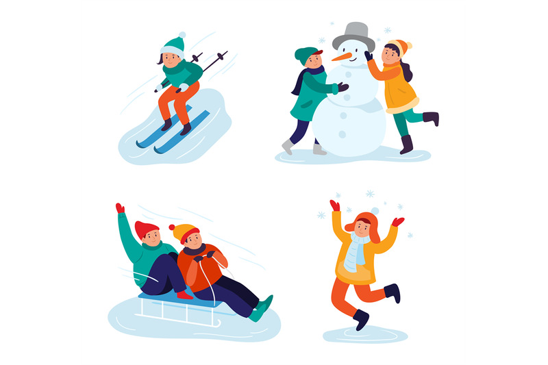 winter-kids-activities-cheerful-children-skiing-on-snowy-hills-makin