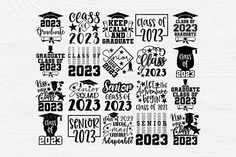 Class of 2023 Bold Year Graduate Graduation School College Clipart Digital  Download SVG PNG JPG PDF Cut Files