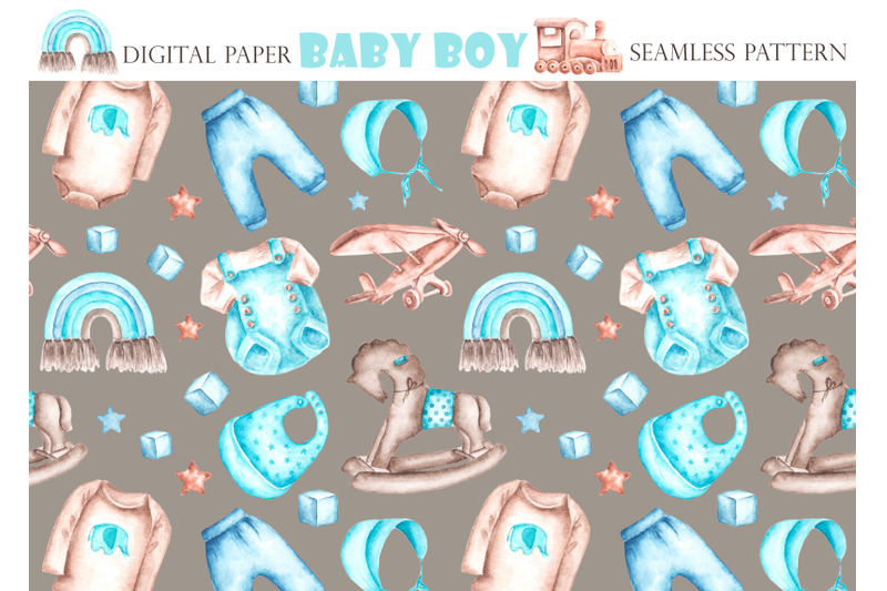 children-seamless-digital-paper-baby-boy-seamless-pattern-watercolor