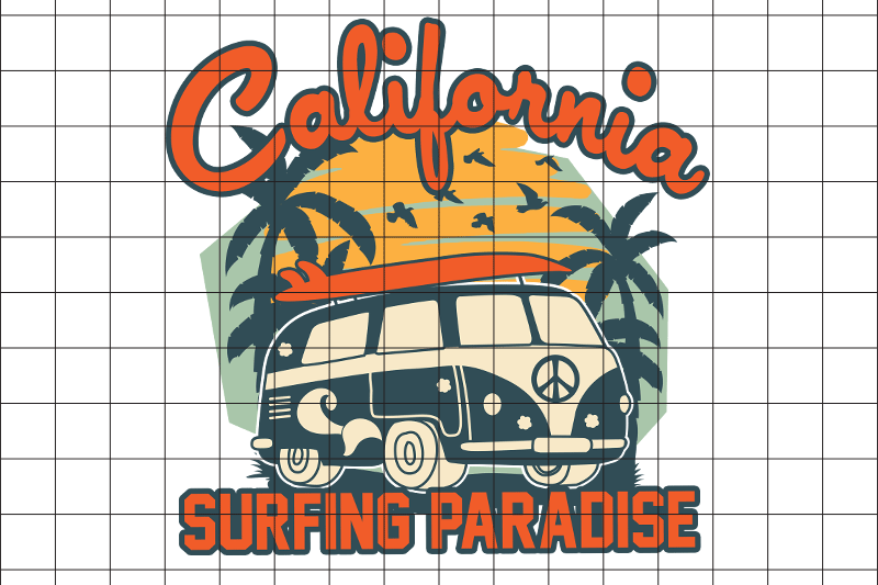 california-surfing-paradise-graphic-design