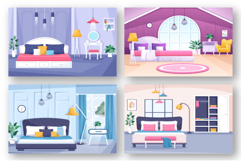 17-bedroom-interior-cartoon-illustration