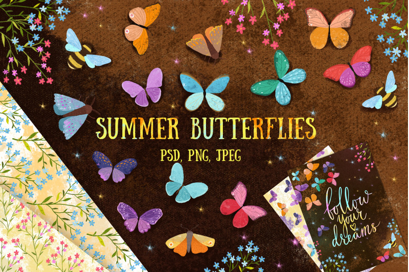 clipart-summer-butterflies