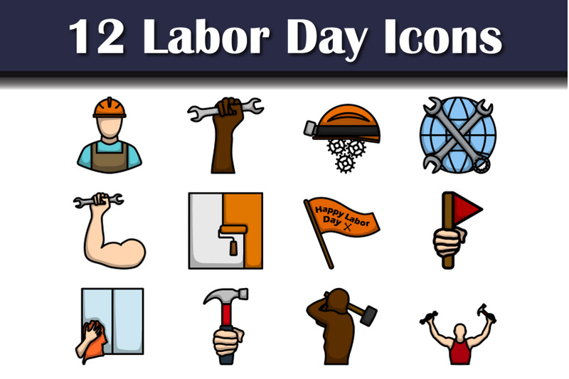 labor-day-icon-set