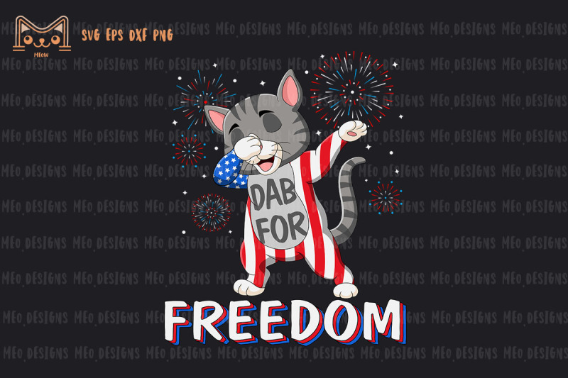 cat-dabbing-4th-of-july