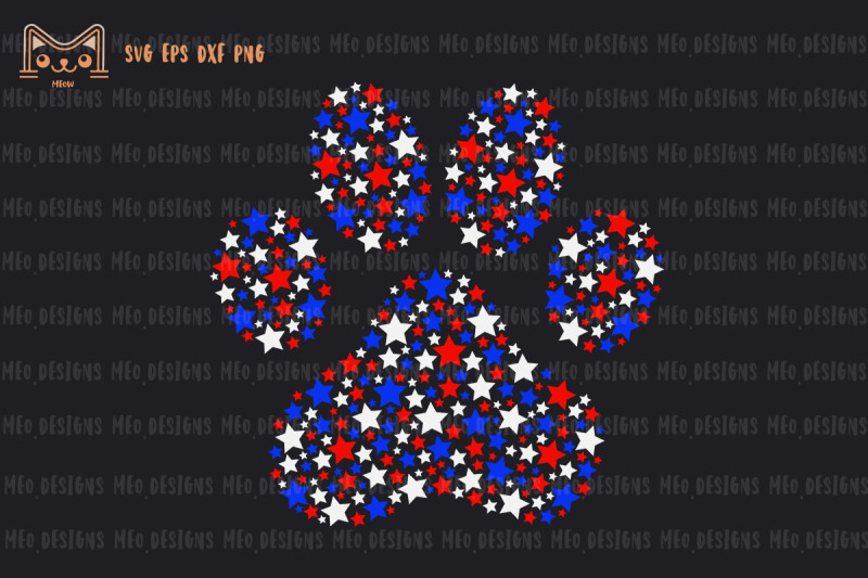 4th-of-july-cat-paw-red-white-blue-stars