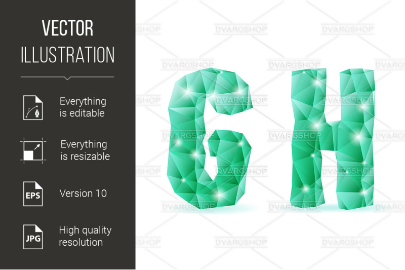 emerald-green-polygonal-font