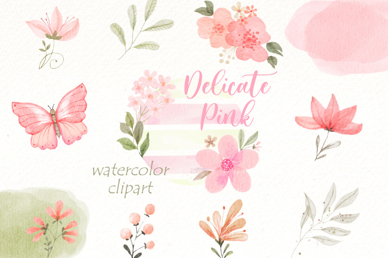 watercolor-flowers-clipart-pink-floral-illustration-png