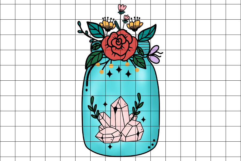 floral-jar-blue-graphic-design