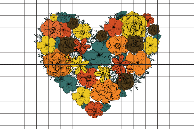 retro-flower-heart-graphicc-design