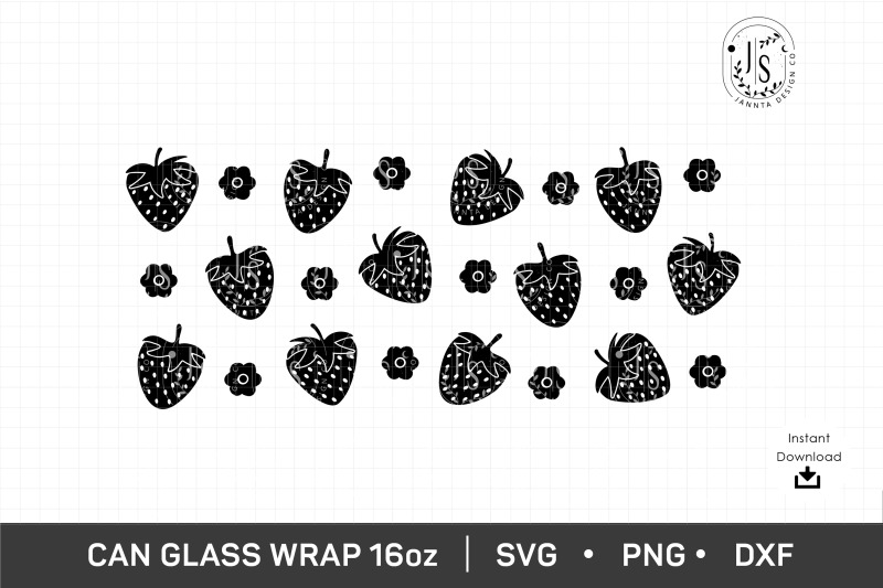 strawberry-svg-16oz-fruit-can-glass-full-wrap-seamless