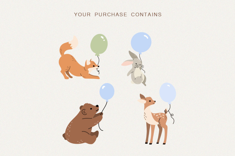 woodland-baby-animals-with-balloons-clipart