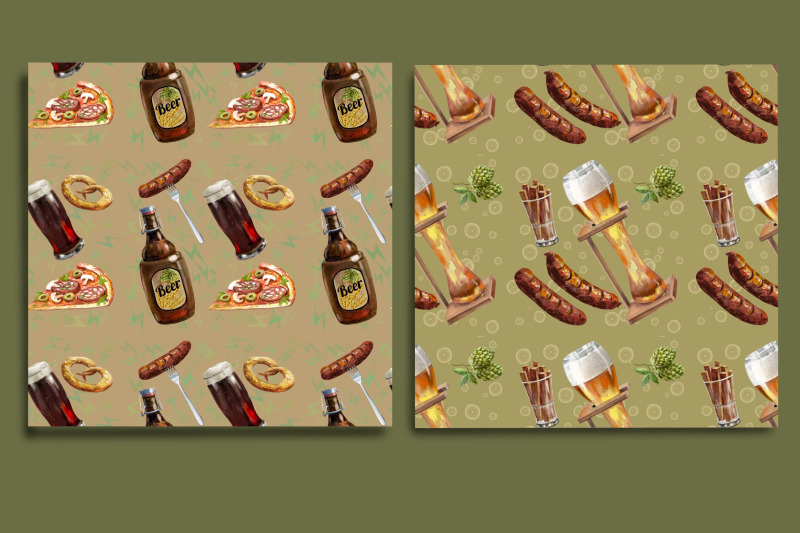 beer-and-snacks-seamless-pattern-digital-paper