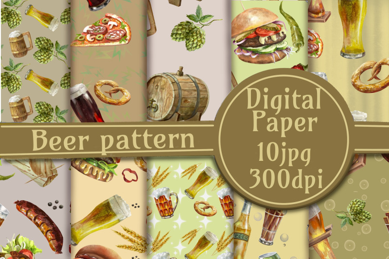 beer-and-snacks-seamless-pattern-digital-paper