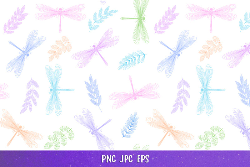 dragonfly-seamless-pattern-dragonfly-digital-paper-bundle