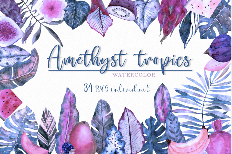 amethyst-tropics-watercolor-clipart