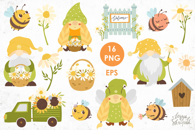 gnomes-daisy-summer-gnomes-daisy-clipart-gnome-garden