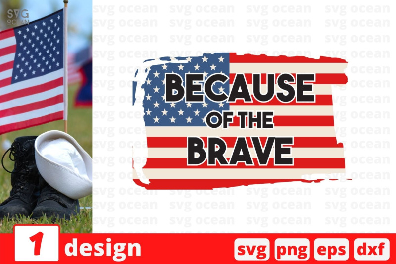 because-of-the-brave-svg-cut-file