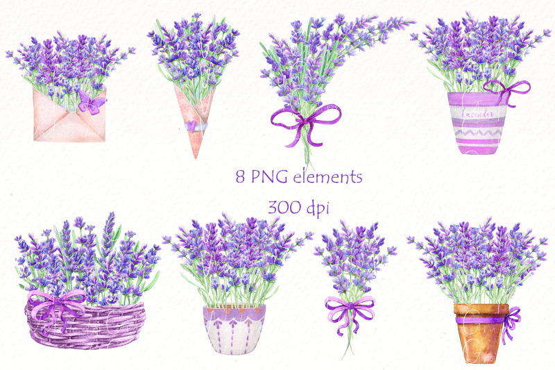 watercolor-lavender-bouquet-clipart-bundle-vintage-flowers-clip-art