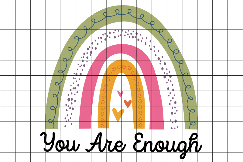 you-are-enough-rainbow-graphic-design