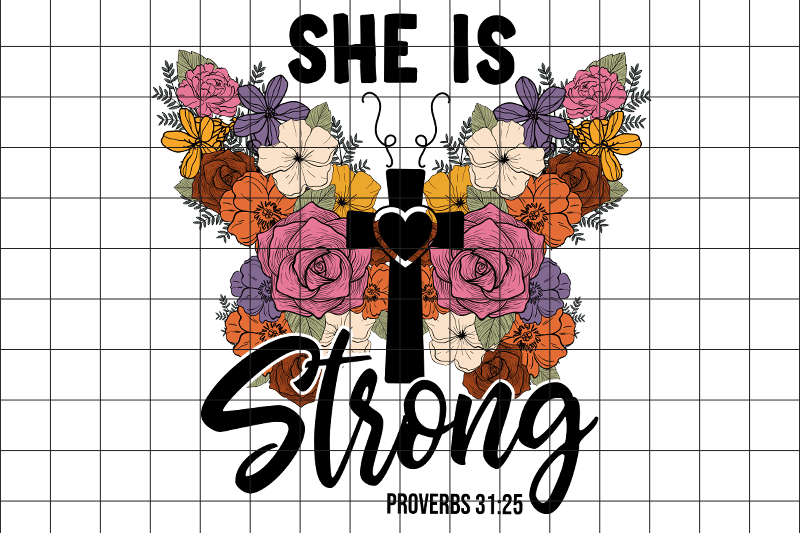 she-is-strong-butterfly-graphic-design