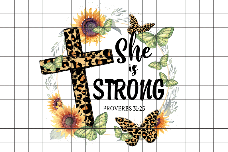 christian-she-is-strong-graphic-design